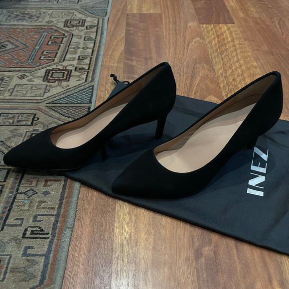 NWT Lola in Black Suede High Heel Stiletto Pump Size 8 Comfortable Chic Classic - Picture 9 of 16